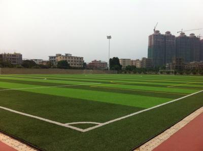 China Green Football Playground Synthetic Grass , Playground Fake Grass For Outside for sale