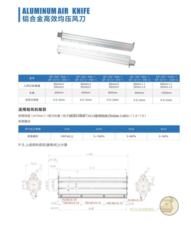 Aluminium Alloy high efficient air knife air knife blower