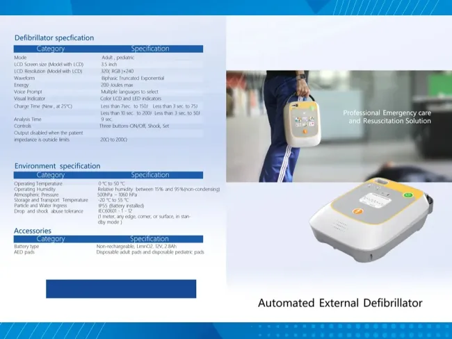 Outdoor Medical Equipment Automated External Defibrillator Portable Aed Defibrillator
