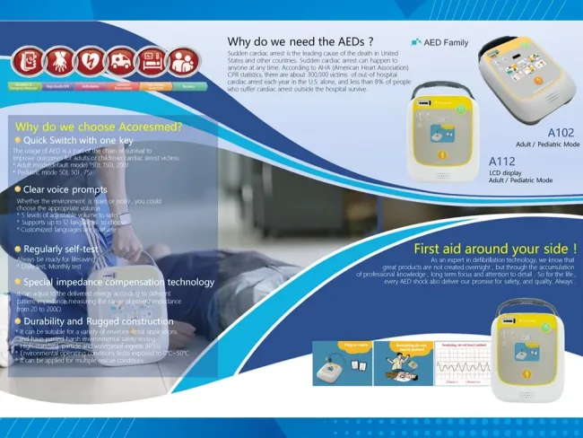 Outdoor Medical Equipment Automated External Defibrillator Portable Aed Defibrillator
