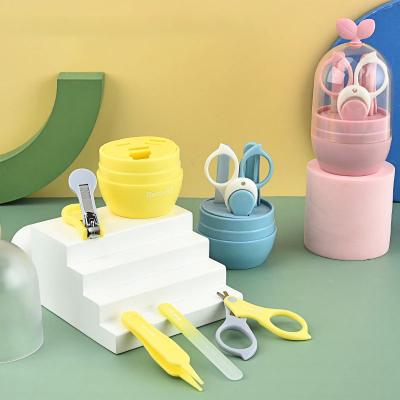Китай 4 In 1 Baby Nail Clippers Scissors File Tweezers Manicure Pedicure Kit Baby Nail Care Grinder Tool Kit Set продается