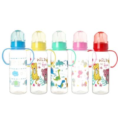 China Baby Factory Supply Cartoons Standard Mouth Silicone Baby Formula Bottle Milk Baby Bottle en venta