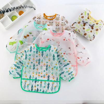 China Waterproof Long Sleeve Feeding Eating Apron Cute Toddler Bib For Baby for sale