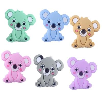 China Hot Selling Animal Chewable Bead DIY Pacifier Chains Accessories BPA Free Baby Silicone Focal Beads for sale