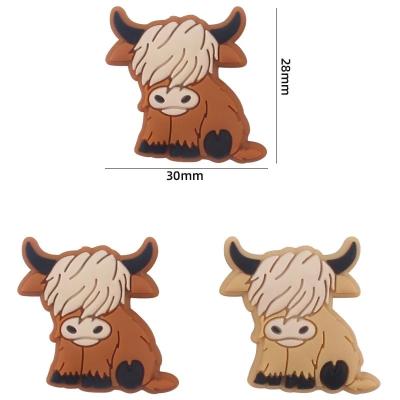 China Pendant Infant Teething Toys Pen Milch Cow Yak Heads Silicone Teething Beads en venta