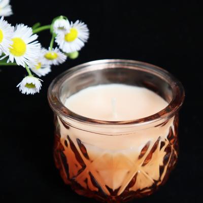 China 2022 Aroma Home Luxury Colorful Glass Soy Wax Scented Candle for sale