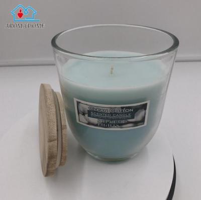 China Blue Oval Glass Large Outdoor Citronella Candles For Bugs for sale
