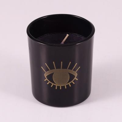 China Velas de cristal personalizadas de la soja de la lavanda del tarro de la vela del negro de 7oz MSDS para el adornamiento interior en venta