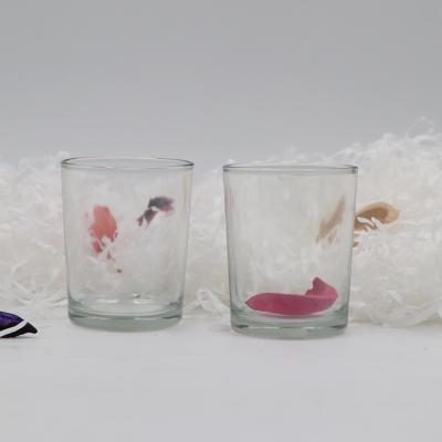 China Clear Glass Empty Tealight Candle Holder Cups Jars 5.5x6.8 for sale