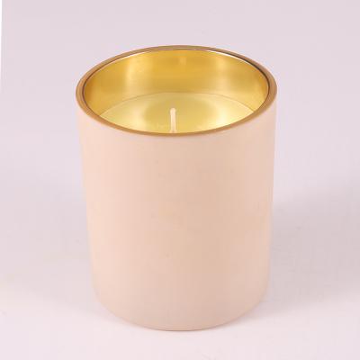 China O frasco de vidro dourado personalizado de 6 onças Scented a vela com tampas 40g à venda