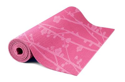 China silk-screen printing PVC yoga mat/pink cherry blossom yoga mat for sale