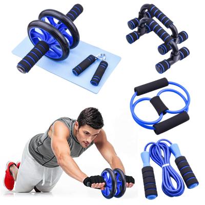 China Exercise Wheel Roller Sets with Push Up Bar Jump Rope and Hand Grip Fitness Sports Set for sale