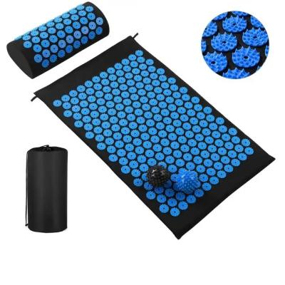 China Cotton Fabric Acupressure Mat and Pillow Set with Massage Ball for sale