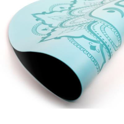 China Round Type Non Slip Custom Printed Fitness Gym Sports 4 mm Natural Rubber PU Yoga Mat for sale