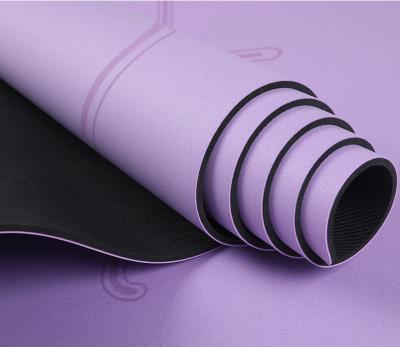 China Outdoor Eco Friendly China Supplier Antislip Pattern Pro Natrual Rubber PU Yoga Mat with laser design for sale
