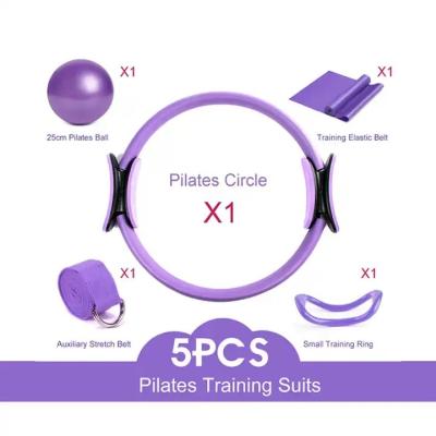 China Wholesale Home Use 5pcs Mini Gym Ball Yoga Belt Latex Band and Pilates Ring Set for sale