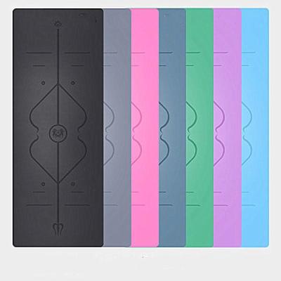 China 5mm Pu Rubber Yoga Mat Customized Posture Line Natural Rubber Anti Slip and Sweat Absorbing Yoga Mat Tuhao Fitness Yoga for sale