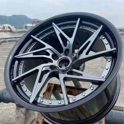 中国 factory Customized 2 piece brushed grey luxury aluminum alloy forged wheel rim for porsche 販売のため