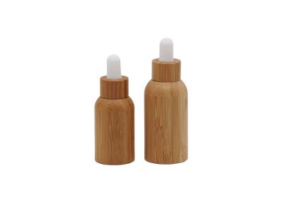 China Carving Craft 30ml 18/410 Bamboo Glass Dropper Bottles for sale