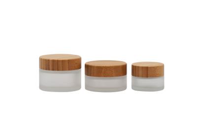 China Frosted Glass 50g Empty Cosmetic Cream Containers for sale