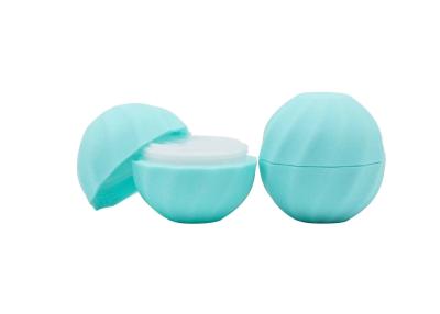 China Ball Shaped 7g Lip Balm Tube Light Blue Color Plastic Egg Shaped Lip Balm Tube for sale