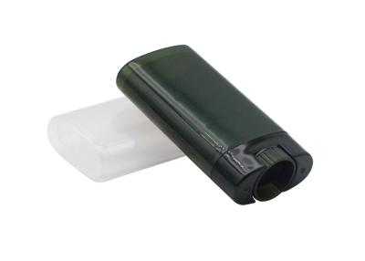 China 15g Dark Green Oval Deodorant Stick Container Small Moq Plastic Deodorant Stick Container for sale
