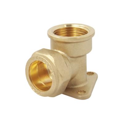China HPb 57-3 Thread Brass Wall Plate Elbow Female X Female Connection for sale