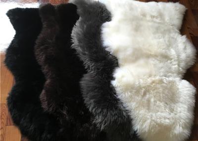 中国 実質のオーストラリアの羊皮の祈り敷物の灰色の黒はLambskinの長いウールの敷物を染めました 販売のため
