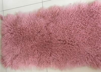 China Luxurious Purple Dyed Real Sheepskin Rug 2 X 4 Inch Warm For Cushions / Seat Covers for sale