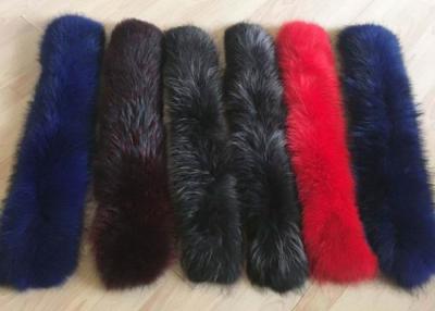 China Raccoon fur collar Luxurious Ladies Long Dechable Leather Coat Collar 100cm for sale