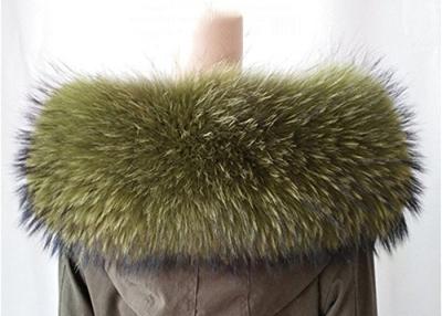 China Los cuellos peludos de los cuellos del mapache de la extra grande, calientan el cuello teñido de la piel del reemplazo del abrigo de invierno  en venta