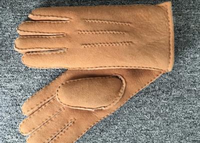 China Sheepskin Leather Winter Finger Gloves , Genuine Sheepskin Extreme Cold Weather Gloves for sale