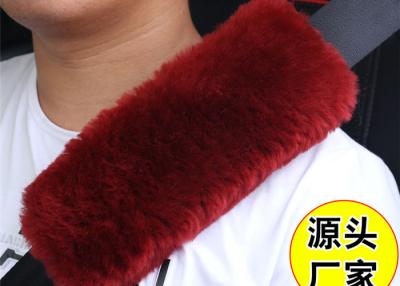 China Warm Soft Washable Sheepskin Seat Belt Strap Covers For Car / Truck / Auto for sale