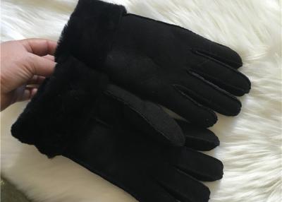 China Los guantes de cuero de la zalea auténtica de los hombres dan guantes elegantes cosidos del shearling en venta