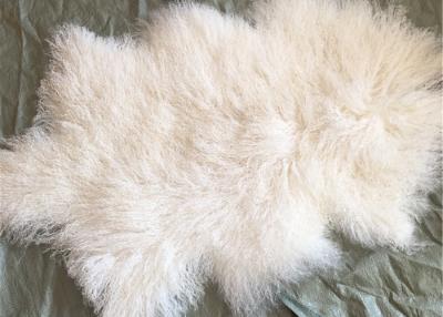 中国 モンゴルのlambswool毛布の長いカーリー ヘアーのチベットの子ヒツジの毛皮の皮の毛皮の敷物の版 販売のため
