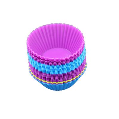 China ROHS Odorless Silicone Muffin Cups , Reusable Silicone Cupcake Cases for sale
