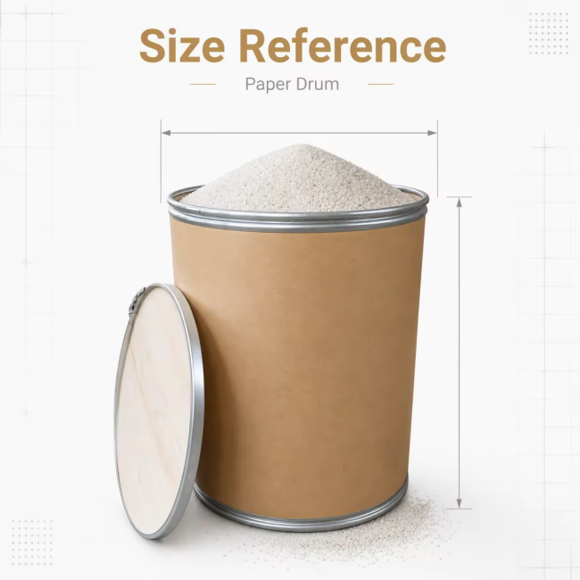 50kg Kraft Paper Drum for quartz sand packaging - stacking demonstration