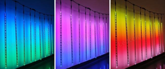 rgb led meteor lights