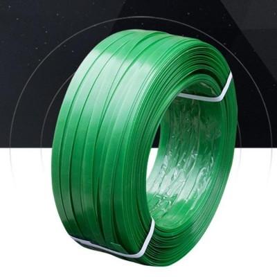 China 16MMX0.8MM Green Polyester Strap Steel Strip In Embossed Or Smooth Surface for sale