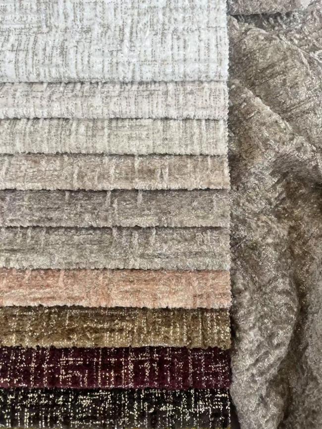 Golden bronzed sofa fabric close-up texture