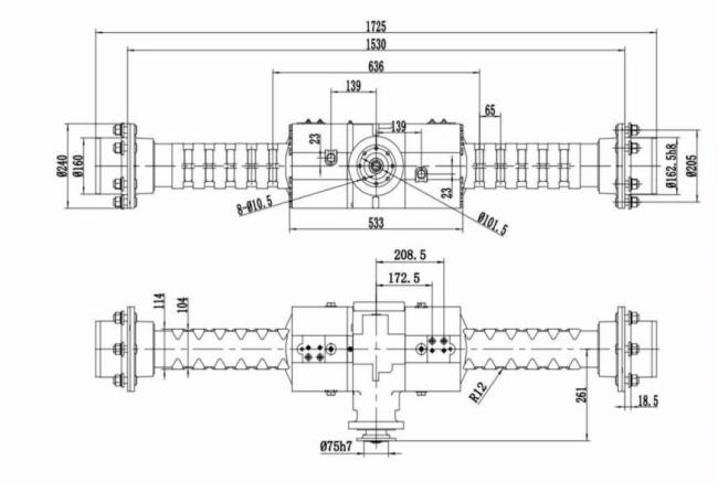 Planetary Non-Steering Axle with High Performance Replacing of Dana Spicer 111