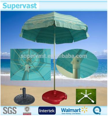 China Deluxy Fabric Beach Sun Umbrella , Stainless Steel Rihanna Beach Sun Shade for sale