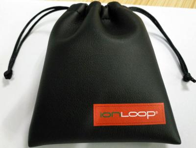 China Silkscreen Biodegradable Drawstring Pouch Bags Small Custom PU Leather Nanometer for sale