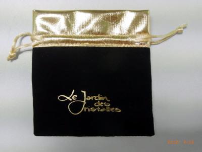 China BRC 12.5cm Jewelry Drawstring Pouch Mini Small Black Velvet Bags RoHS Custom Printed for sale