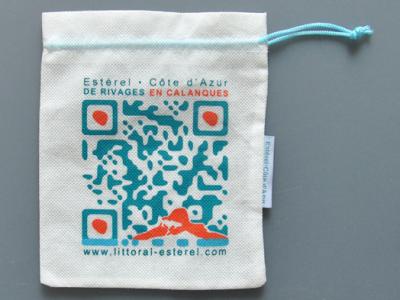 China Gravure Fabric String Bag , SGS 3C Non Woven Drawstring Pouch PP Lamination for sale