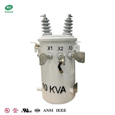 Κίνα 10kva μονοφασικός μετασχηματιστής που τοποθετείται σε στύλο, βυθισμένος σε λάδι 4160V έως 120V μετασχηματιστής ηλεκτρικής διανομής προς πώληση