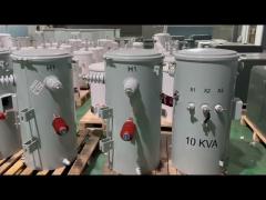 CSP 유형 단일 단계 폴 탑재 트랜스포머 오일 잠수 4160V ~ 120V ANSI IEEE 표준