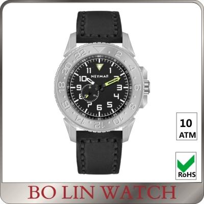 China Italy Genuine Leather Full Titanium Automatic Watches For Mens Time Display for sale