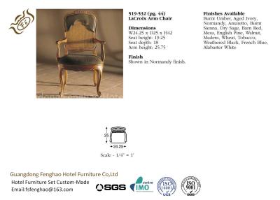 Chine Hôtel de bras de LaCroix dinant le fauteuil en cuir de Carver en bois solide de chaises à vendre