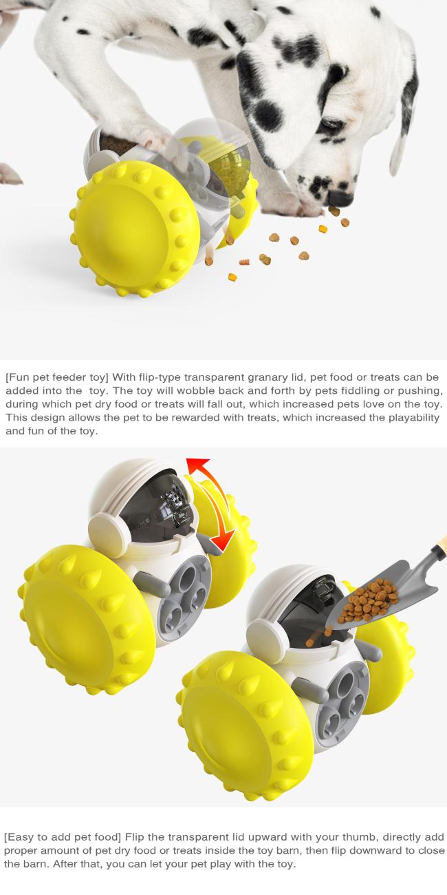 Disassembled pet slow feed toy showing cleaning accessibility